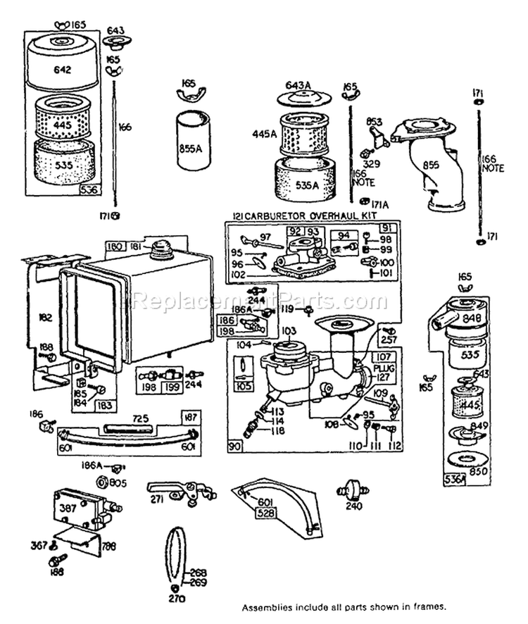 Page D Diagram and Parts List for 8799-1  Briggs and Stratton Generator